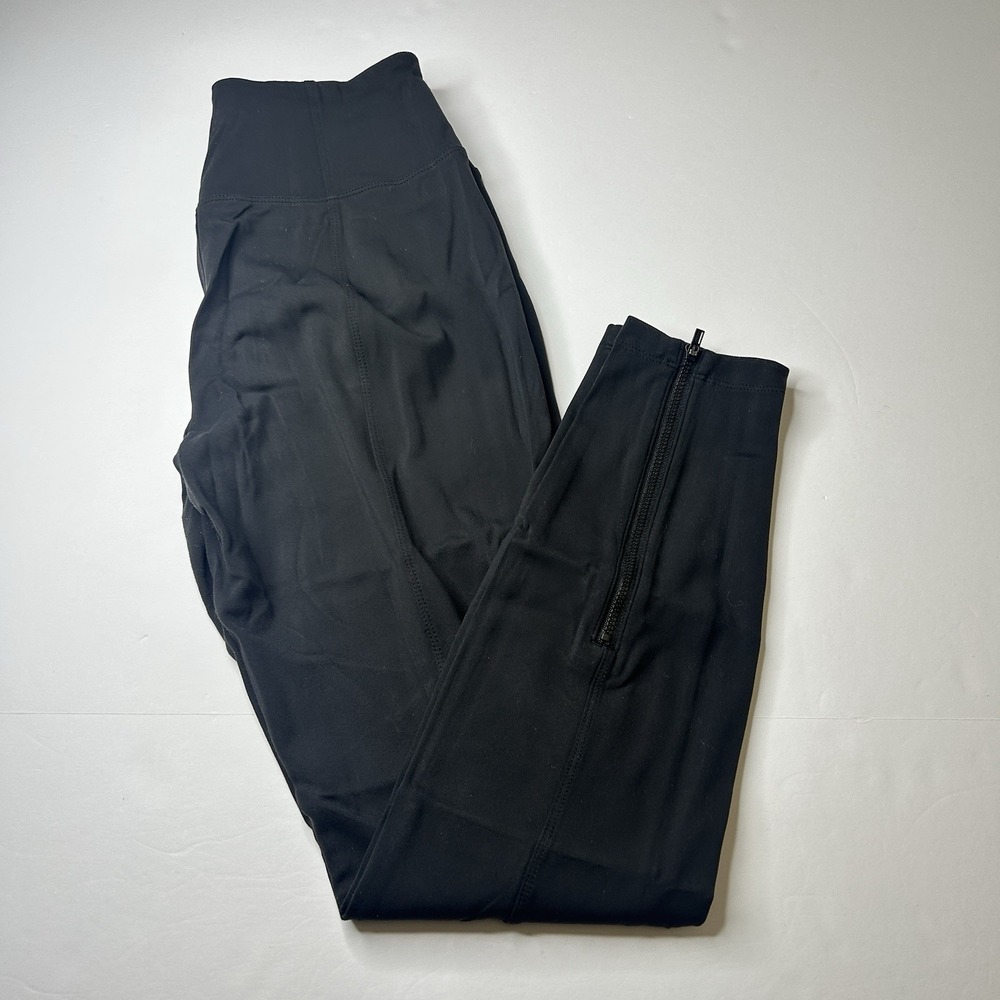 Athleta Headlands Hybrid Moto Tight Black Leggings Size 8 Ankle Zippers Hiking